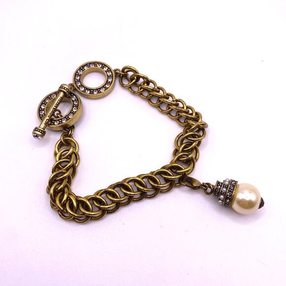 Heidi Daus Pearl Charm Bracelet Toggle Closure - Picture 7 of 7